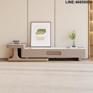 免運 開立發票 電視櫃 收納櫃 儲物櫃 落地櫃 背景櫃 簡約現代電視櫃家用客廳可伸縮地櫃大小戶型輕奢茶幾電視機櫃組合 支持訂製