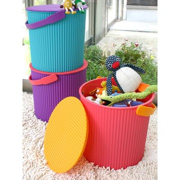 日本Omnioutil玩具收納桶  炫彩戶外野餐桶凳 種花桶釣魚水桶20L