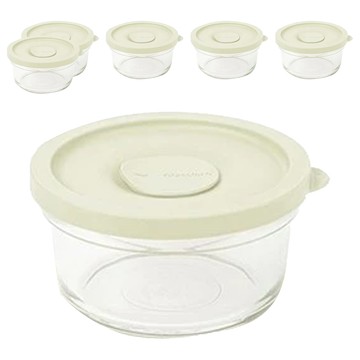 Glasslock 圓形保鮮盒  6 個容器 + 6 個蓋子  6個
