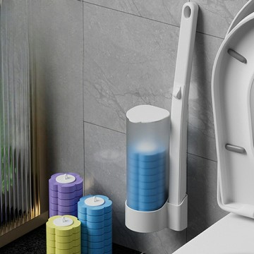 【CS22】一次性替換頭+壁掛式馬桶刷組合(18個替換頭/入)