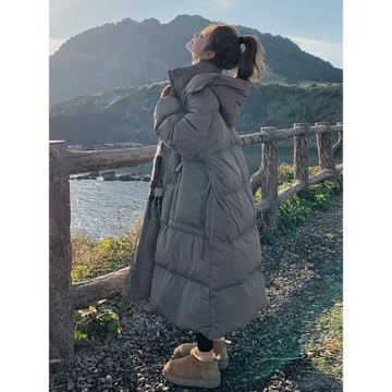 加厚長款羽絨服女2025冬季新款時尚洋氣高端外套高級灰過膝面包服
