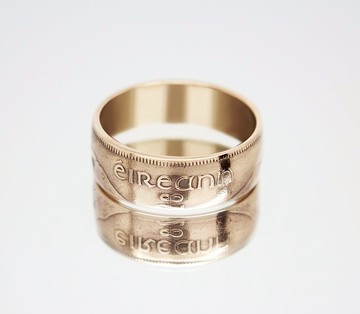 愛爾蘭硬幣戒指 1 便士 1922 年男士硬幣戒指 女士硬幣戒指