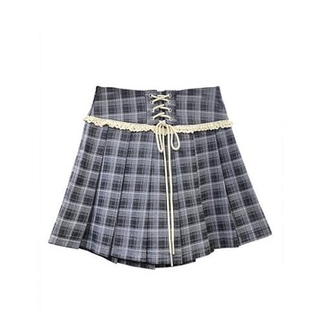 虧本~特價清倉~現貨~2024秋少女感小清晰短裙系帶高腰短裙子622R