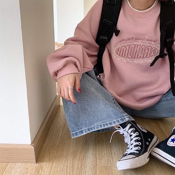 waitmore超火cec衛衣女春秋年新款刺繡外套ins潮學生寬松上衣