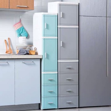 新品 25/35CM夾縫收納櫃床頭櫃子廚房開門抽屜式置物架浴室整理儲物箱縫隙置物架 夾縫