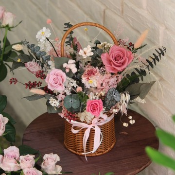 【Bloom & Grace 永生花禮花藝店】遇見浪漫花園大型永生花籃  永生花 送禮花束 節日送禮 禮物