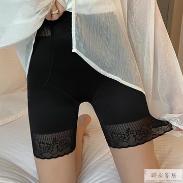 冰絲內搭褲 提臀收腹褲蕾絲三分打底褲防走光冰絲大碼安全褲女夏季短褲有內檔-快速出貨【倪醬小鋪】