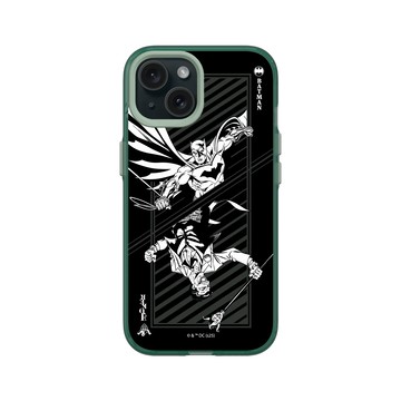 iPhone 15 Clear 憂墨綠 - Batman 蝙蝠俠 - 小丑與蝙蝠俠撲克牌