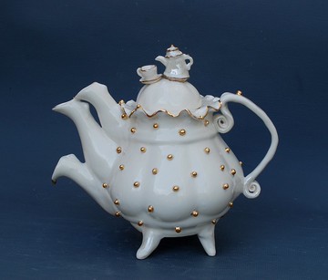 三嘴茶壺 瘋狂茶會 愛麗絲夢遊仙境 手工瓷茶壺