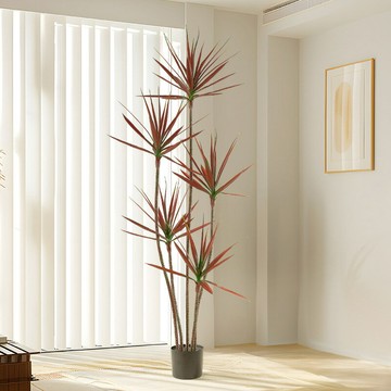 仿真綠植 發財樹 仿真植物 盆栽 盆景仿真龍血樹侘寂風綠植假樹客廳裝飾擺件仿真植物龍舌蘭落地盆栽