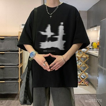 【時尚男裝】重磅夏季純棉短袖T恤男ins潮牌寬鬆oversize美式復古百搭T恤衫