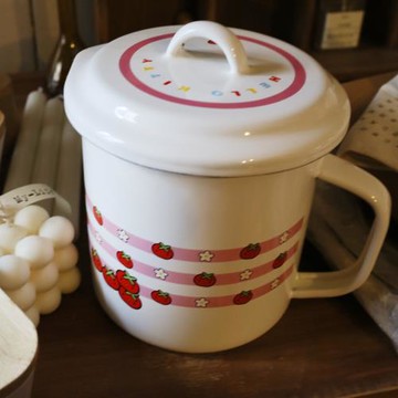 INCAFE 雜貨 Kitty搪瓷把手鍋 泡面杯 奶杯 油炸杯 搪瓷ins鍋油壺