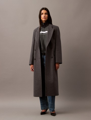 Calvin Klein Long Brushed Wool Blend Coat