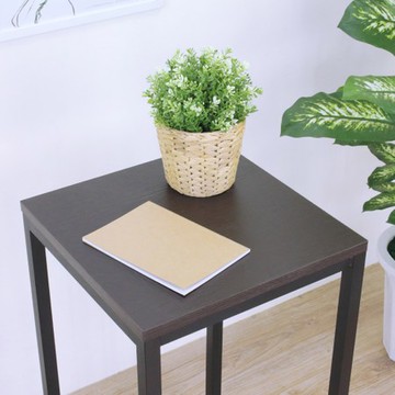 【頂堅】木製桌面(鋼管腳)角落邊桌/置物架/盆栽架/玄關桌-四色可選深胡桃木色