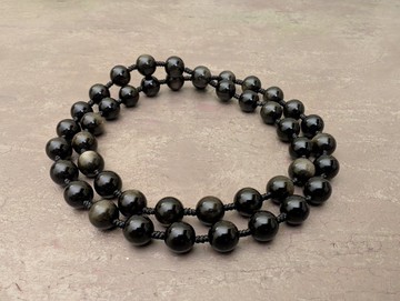 多色黑曜石結飾項鍊純天然護身寶石