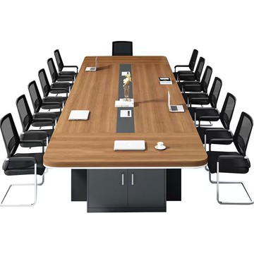 會議室會議桌洽談長桌簡約現代大型板式培訓桌長方形辦公桌椅組合[DD030109]