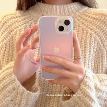 個性極光鐳射適用iPhone14Promax蘋果13手機殼11簡約x新款xr女12