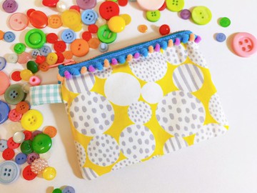 波點條紋手作零錢包票卡包小物包