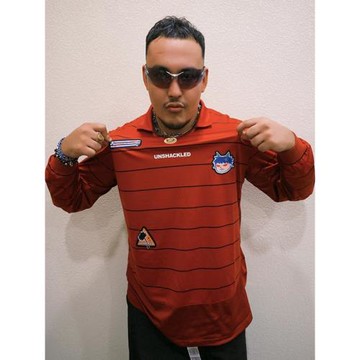 UNSHACKLED×揚布拉德長袖美式街頭嘻哈寬松T恤男潮牌足球服