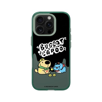 iPhone 16 Pro Clear 憂墨綠 - 貓貓蟲咖波 Bugcat Capoo - 流體小黃狗咖波