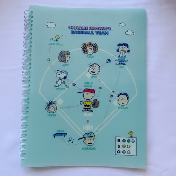 日本進口 史奴比 線圈文件袋夾 - SNOOPY AND  CHARLIE BROWN'S BASEBALL TEAM