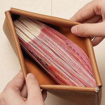 📣免運🚚臺灣出貨🚚自動封口收納包現金存錢包化妝眉筆包商務長款票夾大鈔彈片零錢包