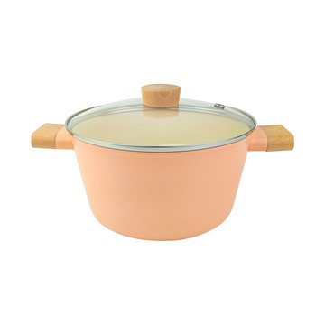 Sweet Orange甜橘系列陶瓷塗層雙耳湯鍋24公分(噴砂全覆底)