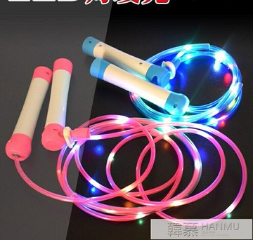 兒童跳繩健身發光幼兒園初學者小學生專業運動可調成人繩子 99購物節