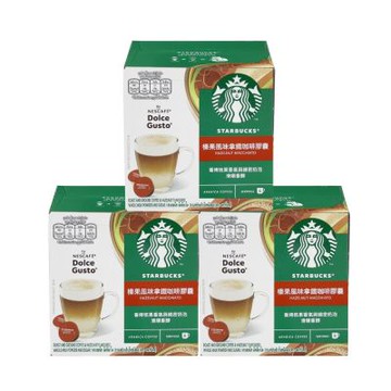 NESCAFE Dolce Gusto  星巴克榛果風味拿鐵咖啡膠囊12顆x3盒