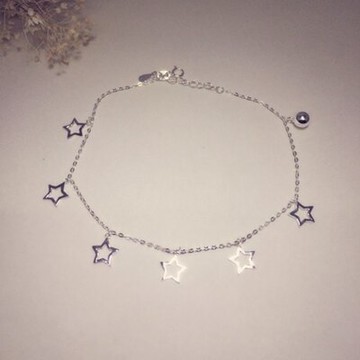 925純銀腳鍊銀飾-時尚鏤空五角星造型生日情人節禮物女飾品73do37【獨家進口】【米蘭精品】