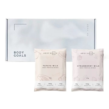 Body Goals 乳清蛋白飲組合 31公克 X 60入 (木瓜牛奶 / 草莓牛奶)
