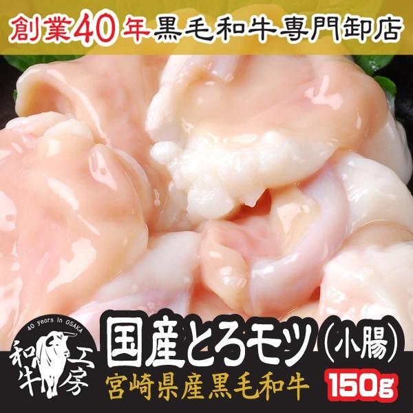 小腸 肉 ホルモン 鍋 宮崎県産 黒毛和牛 大とろ 小腸 150g お試し ホルモン  ３点以上購入で送料無料 