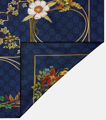 Gucci GG floral silk twill scarf