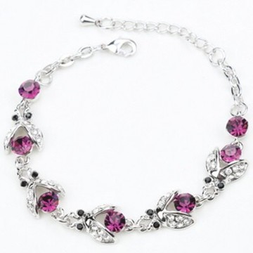 現貨+預購 925純銀手鍊水晶手環-可愛俏皮甲殼蟲造型女飾品七夕情人節生日聖誕節交換禮物4色73ak76【獨家進口】【米蘭精品】