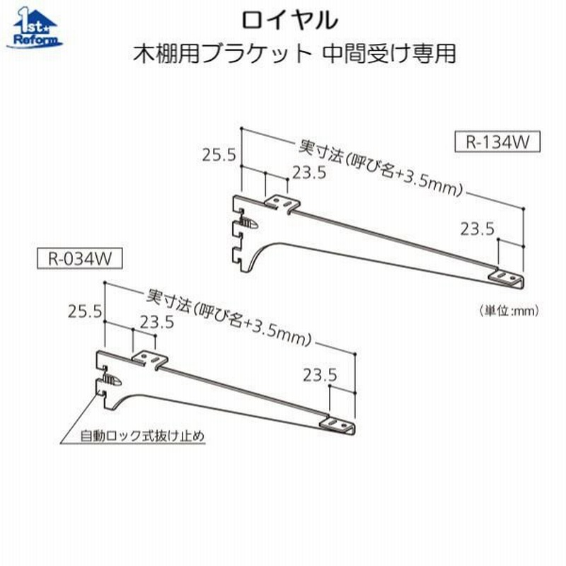 リフォーム用品 収納・内装 システム収納 チャンネルサポート：ロイヤル 木棚用ブラケット 中間受け専用 200ｍｍ 通販  LINEポイント最大1.0%GET | LINEショッピング