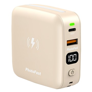 PhotoFast MUTICharge Ultra 萬用充 五合一磁吸行動電源 195g  MUTICHARGEPLUS10000  奶茶色