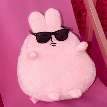 粉紅兔子 毛絨雙肩包 公仔周邊