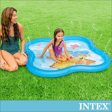 花色圖案隨機【INTEX】幼兒戲水池140x140x10cm_適1-3歲(58433)