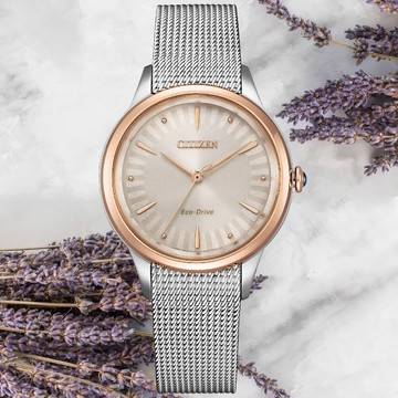 CITIZEN星辰 L系列 光動能 時尚經典腕錶 32.5mm / EM1156-80X