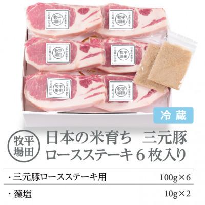 ふるさと納税 古平町 日本の米育ち平田牧場三元豚ロースステーキ　100g×6パック