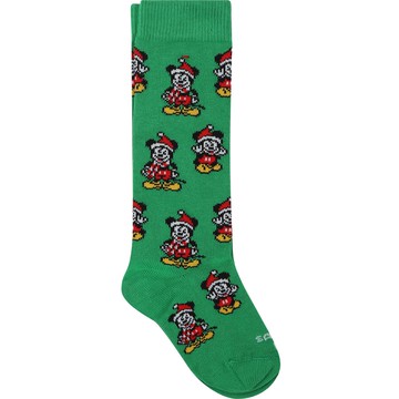 MC2 Saint Barth Green Socks For Boy With Micky Mouse