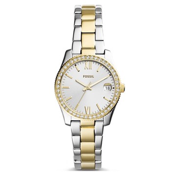 FOSSIL 微醉巴黎水鑽雙色不鏽鋼女錶(ES4319)-白色x32mm