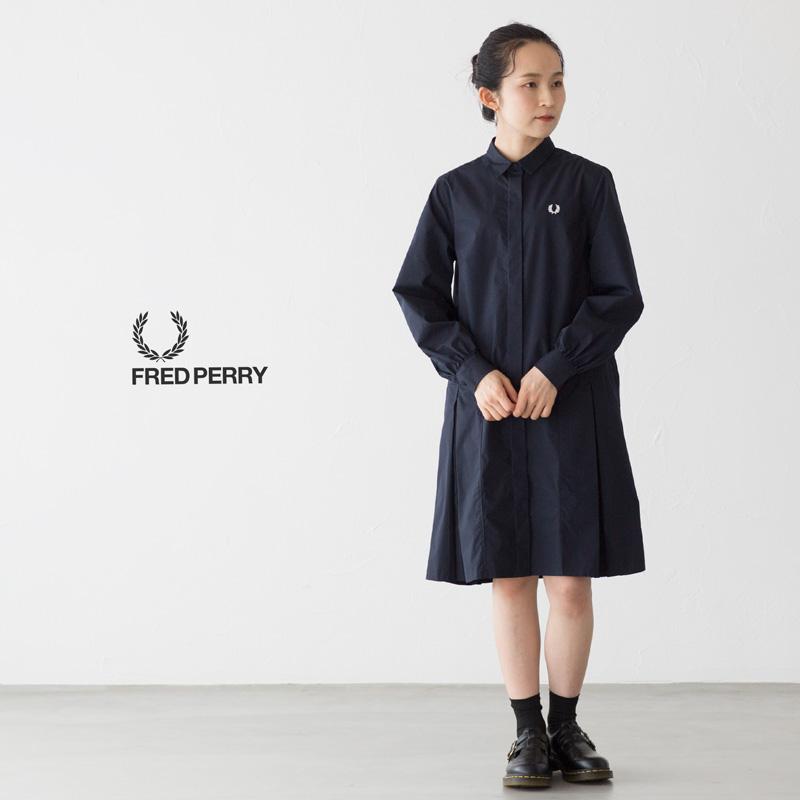 フレッドペリー FRED PERRY ワンピース レディース 千鳥柄 長袖 - ひざ