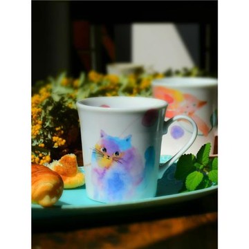 新款 日本原裝進口ceramic AI茸茸系列陶瓷貓咪馬克杯水杯280ml