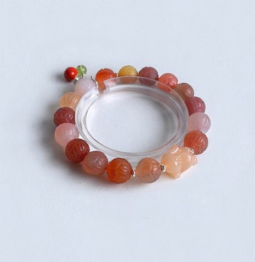 寶石系 小兔 天然礦石 非洲 非紅瑪瑙 925純銀 手鍊