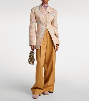 Dries Van Noten Floral linen-blend jacquard blazer
