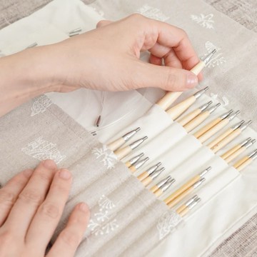 🌙【YXJ】手作收納包 14格｜🇯🇵日本空運｜HARAWOOL｜收納包 工具包 刺繡 夜影小居