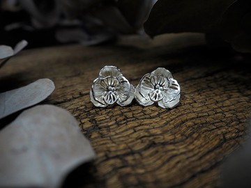 。植被之上。NO.11 罌粟花 耳環/925銀