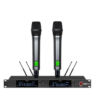 真分集無線話筒一拖二U段可調頻動圈式K歌娛樂演出KTV專業麥克風【北歐家居生活】