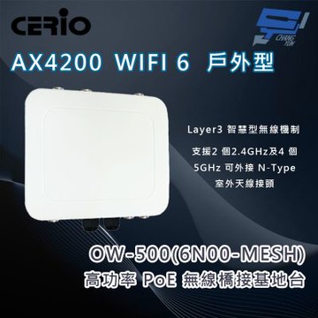 昌運監視器 CERIO 智鼎 OW-500 (6N00-MESH)MAN-MESH 高功率戶外型 PoE 無線橋接基地台